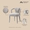 Manhattan Comfort 5-Piece Hathaway 47.24 Round Dining Set in Black with 4 Palmer Dining Armchairs in Silver Lining 4-DT03DC088AR-BKSL - alternate 7
